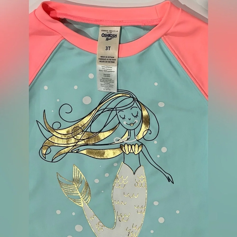 Oshkosh B’gosh - Mermaid Two-Piece Rash Guard Swimsuit Girls (Size 3T)